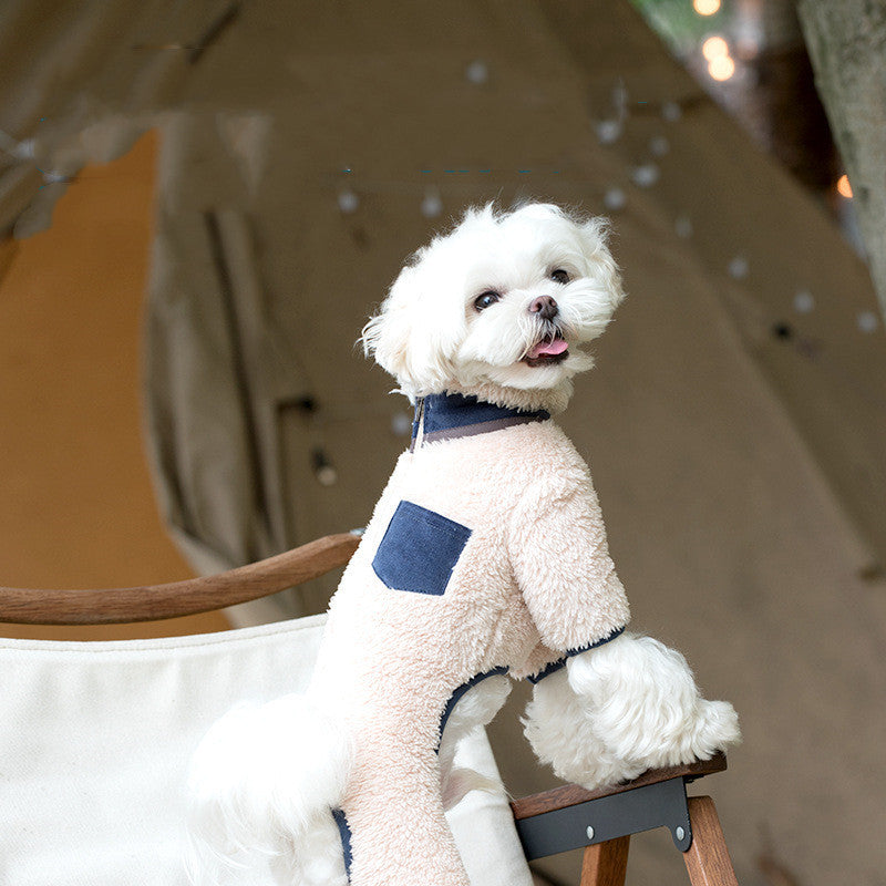 Pet Winter Plush Collar Padded Coat