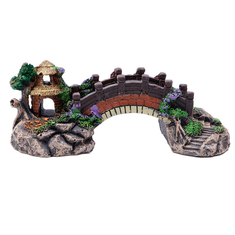 Fish Tank Aquarium Landscape Rockery Fake Bridge