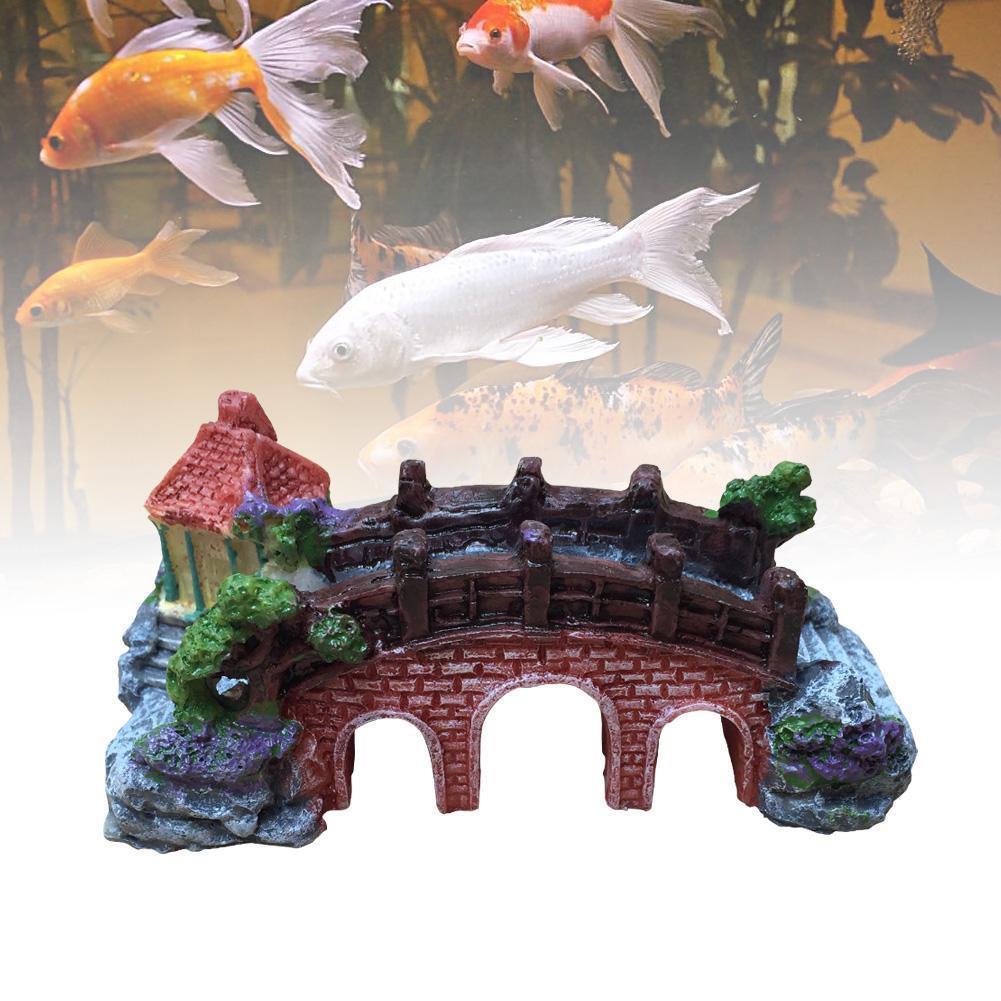 Fish Tank Aquarium Landscape Rockery Fake Bridge