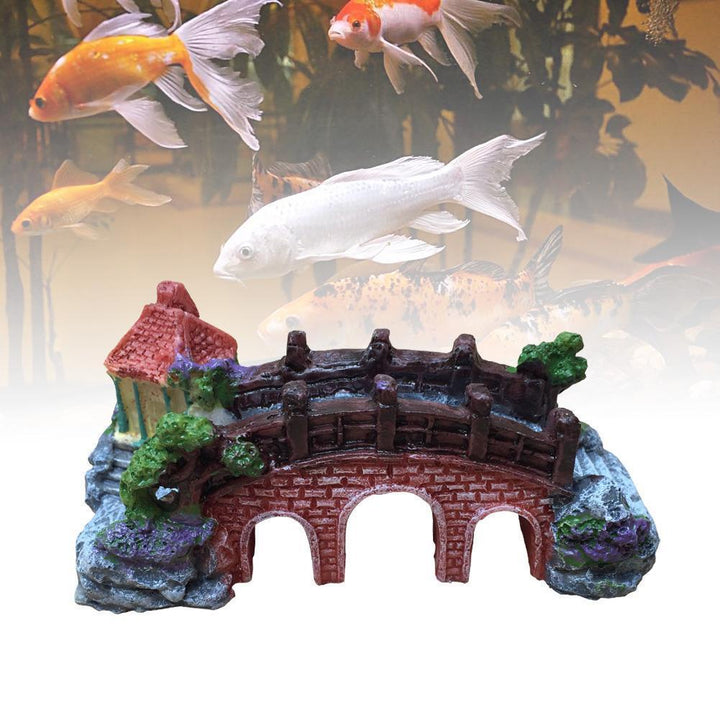 Fish Tank Aquarium Landscape Rockery Fake Bridge