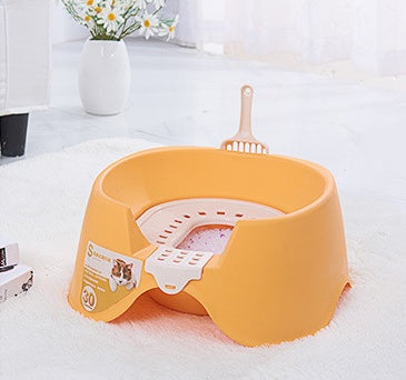 Spillproof Cat Litter Pan Semi-enclosed Cat Toilet
