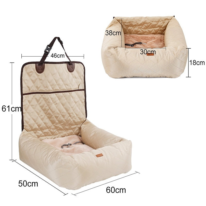 2 In 1 Pet Dog Carrier Folding Car Seat Pad