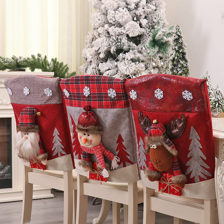 Three-dimensional Cartoon Chair Cover Santa Snowman