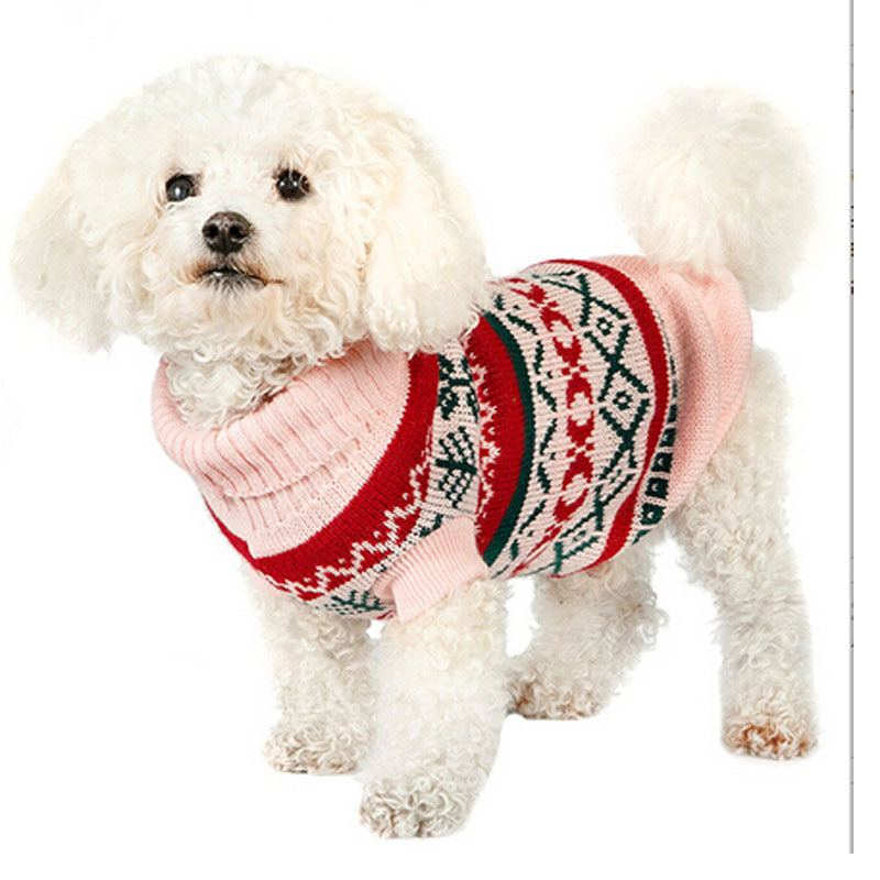 Pet Sweater Leaf Pattern Lapel Sweater