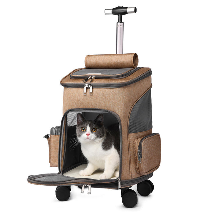 Portable Folding Trolley Pet Backpack Trolley Pet Bag