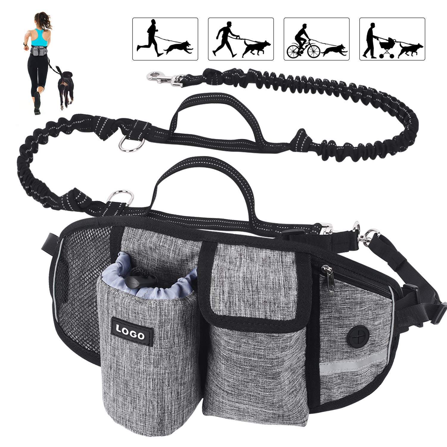 Dog Training Leash Waist Bag Hands-Free