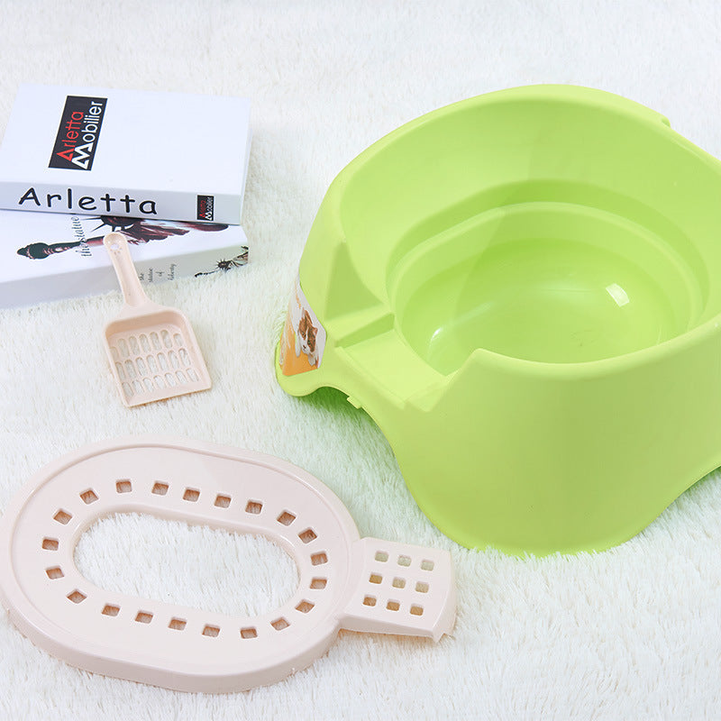 Spillproof Cat Litter Pan Semi-enclosed Cat Toilet