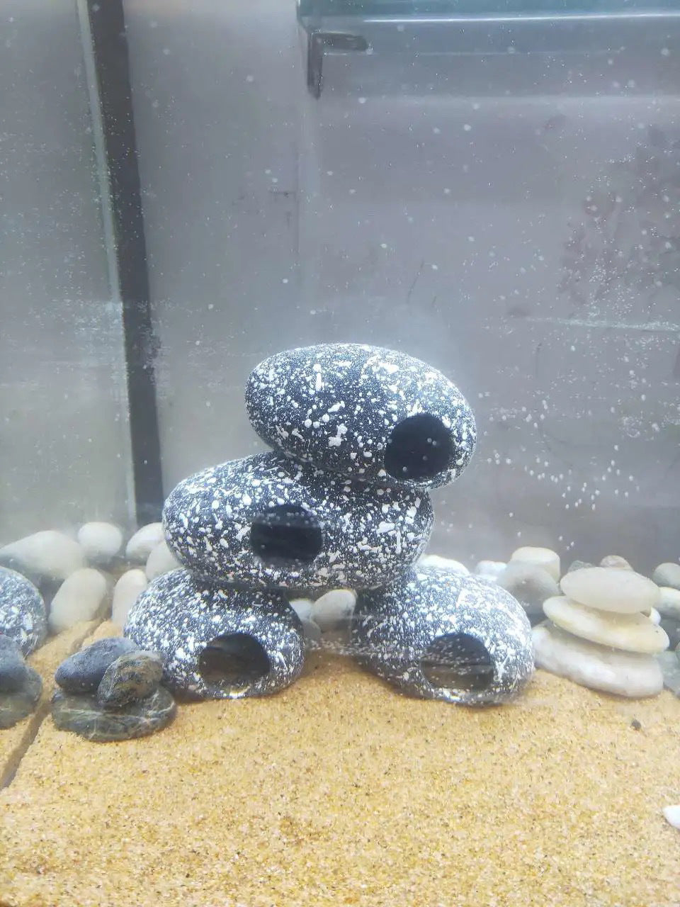 Fish Tank Stone View Shrimp House Breeding