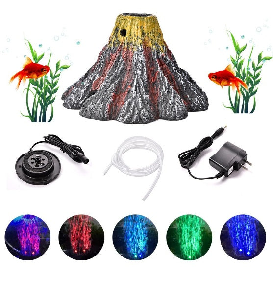 Fish Tank Creative Ornament Volcano Package