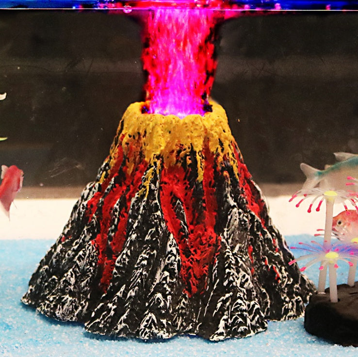 Fish Tank Creative Ornament Volcano Package