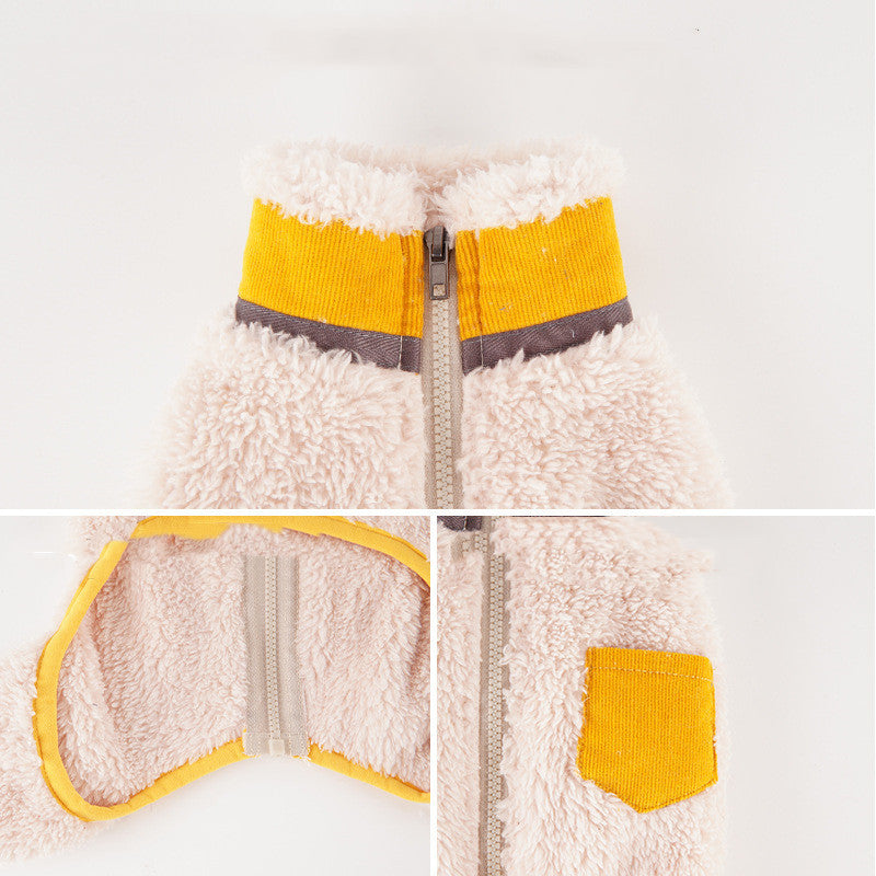 Pet Winter Plush Collar Padded Coat