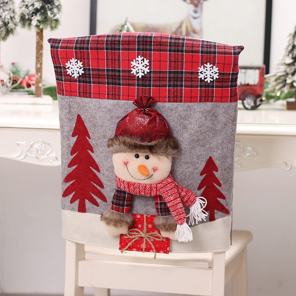 Three-dimensional Cartoon Chair Cover Santa Snowman