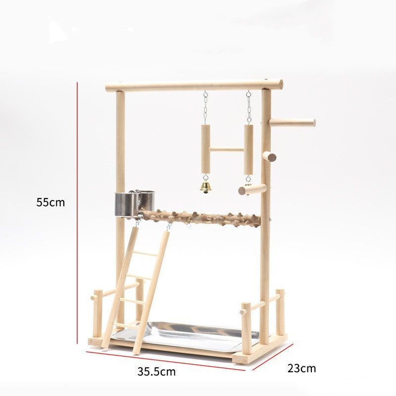 Interactive Platform Stand Pole Solid Wood Frame