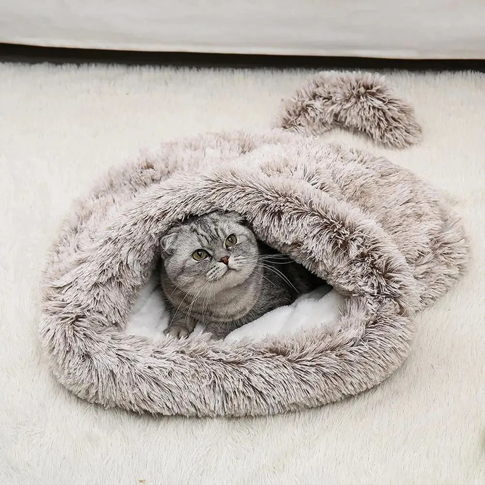 Plush Hideout House Winter Warm Pet Bed