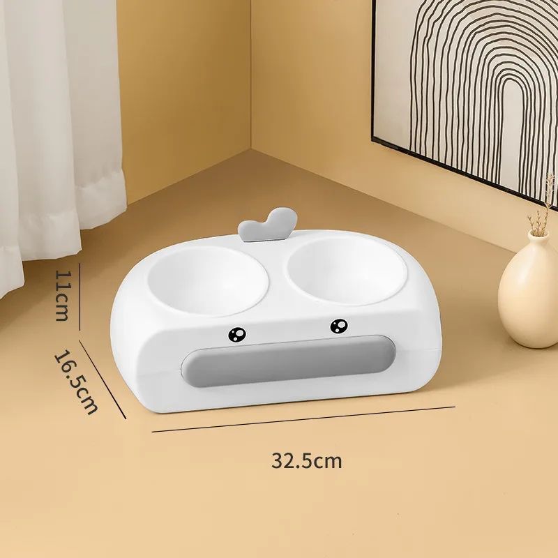 Duck Design Pet Double Feeding Bowl