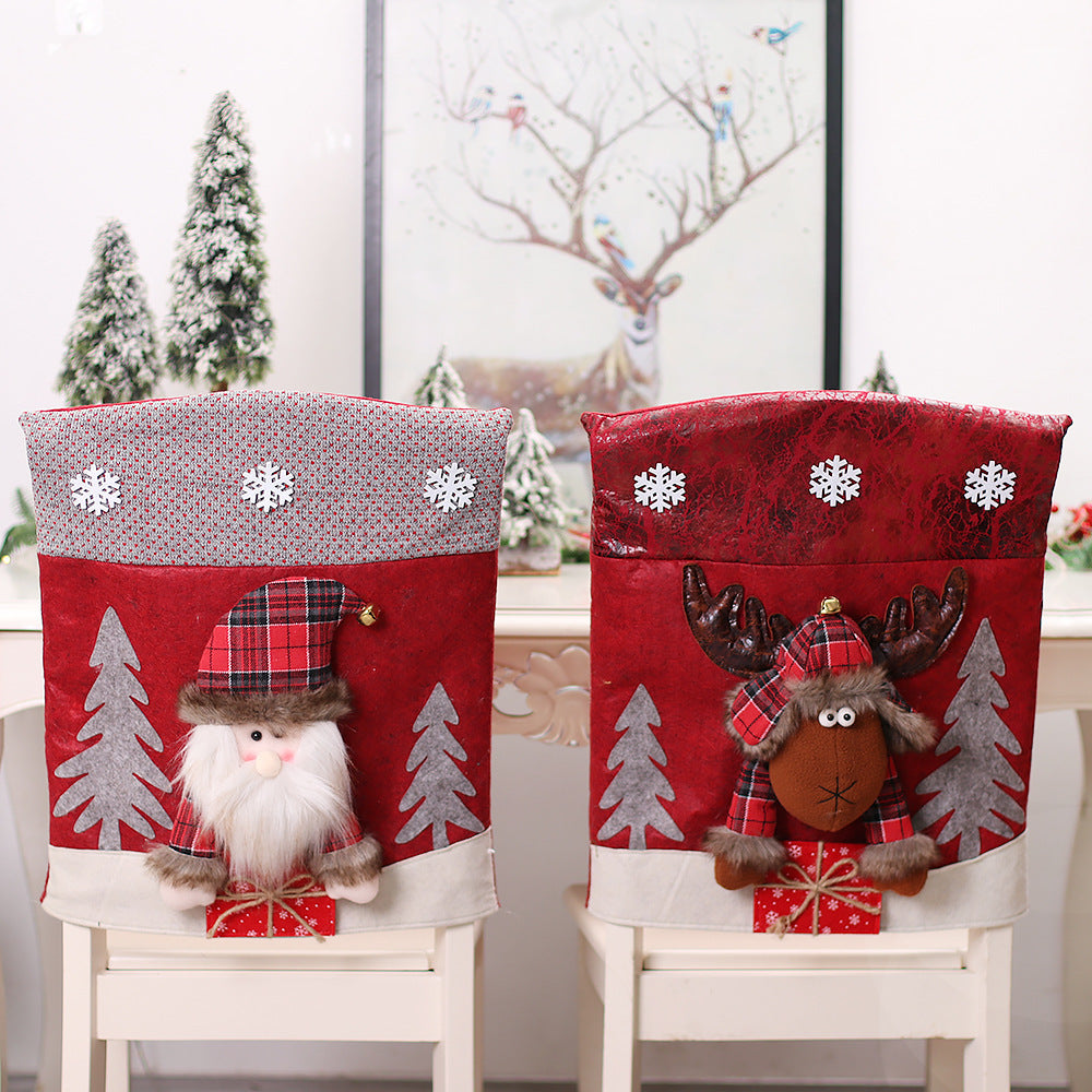 Three-dimensional Cartoon Chair Cover Santa Snowman