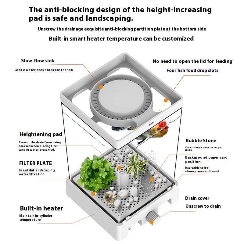 Bluetooth Version Douyu Special Cylinder Small Fish Tank