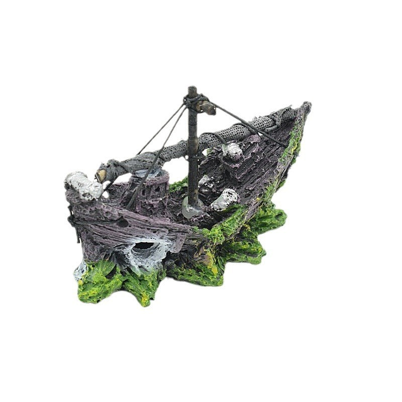 Aquarium Landscape  Decoration Small Net Boat