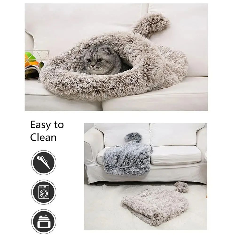 Plush Hideout House Winter Warm Pet Bed