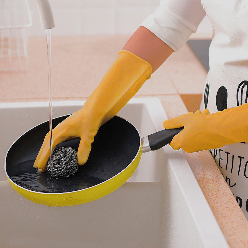Thickened Rubber Band Dishwashing Gloves Household