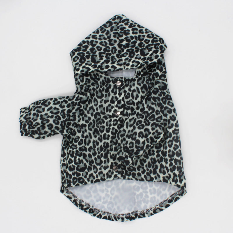 Pet Dog Coat Leopard Print Trench Coat