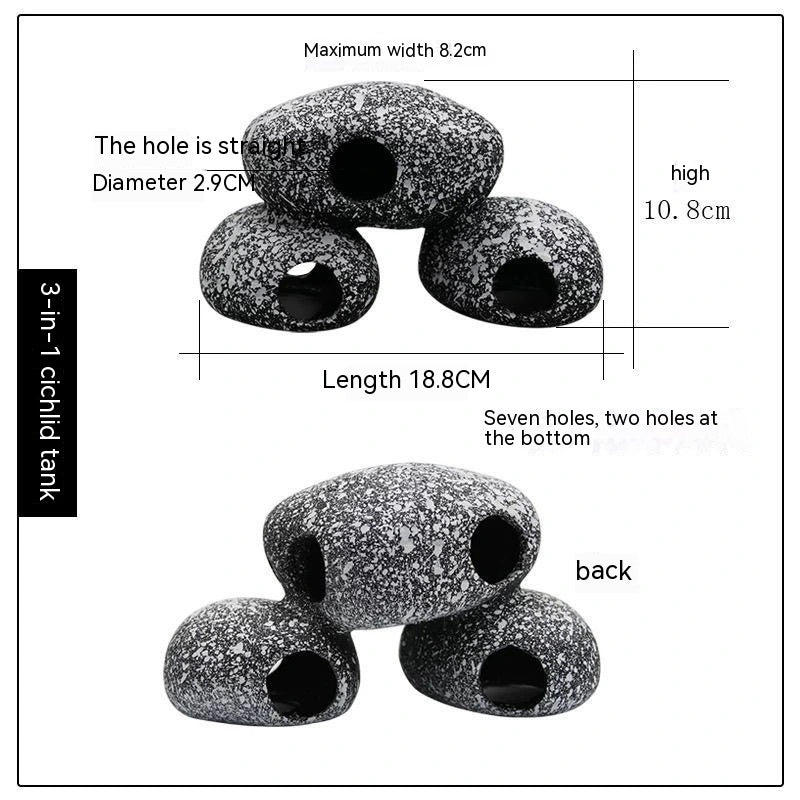 Fish Tank Stone View Shrimp House Breeding