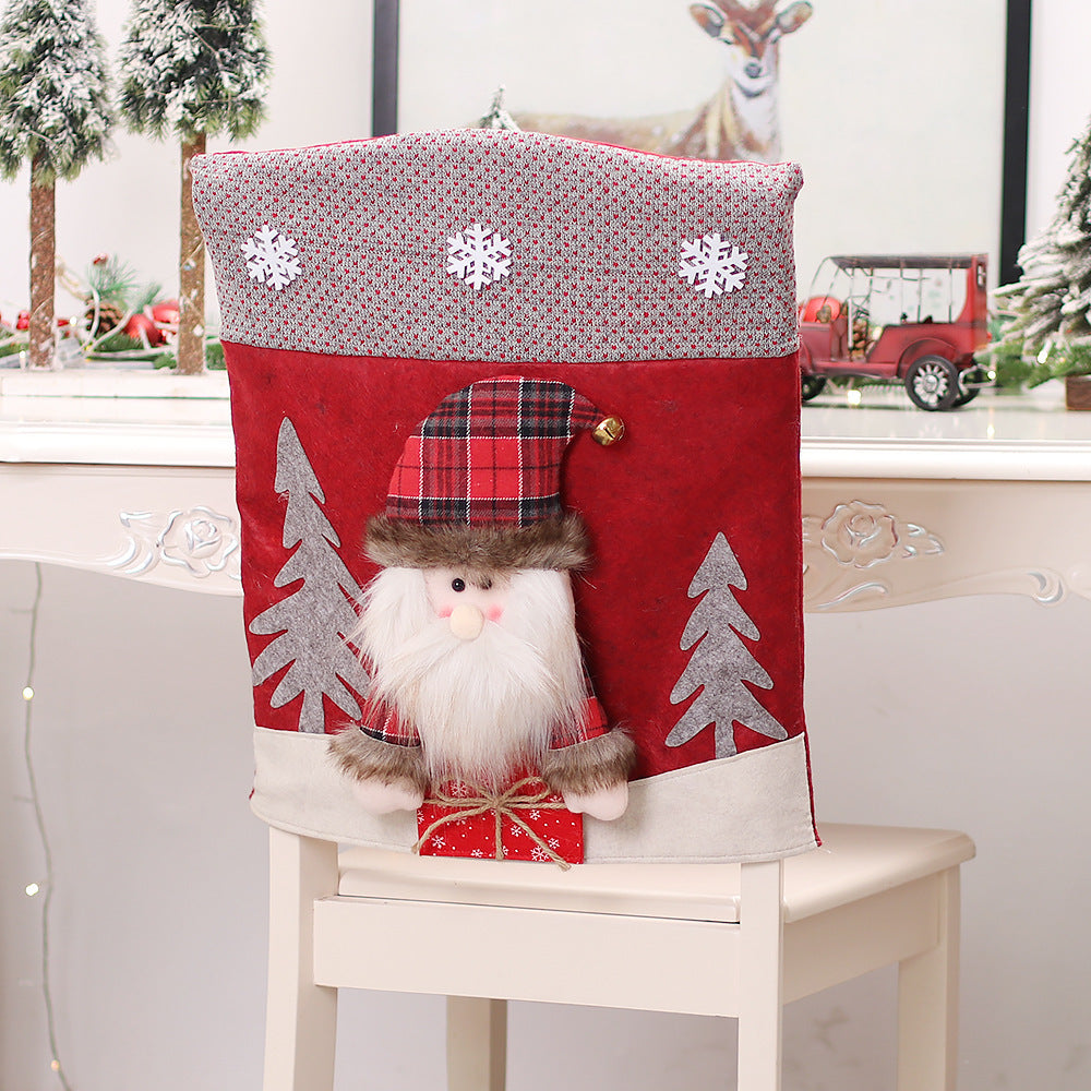 Three-dimensional Cartoon Chair Cover Santa Snowman