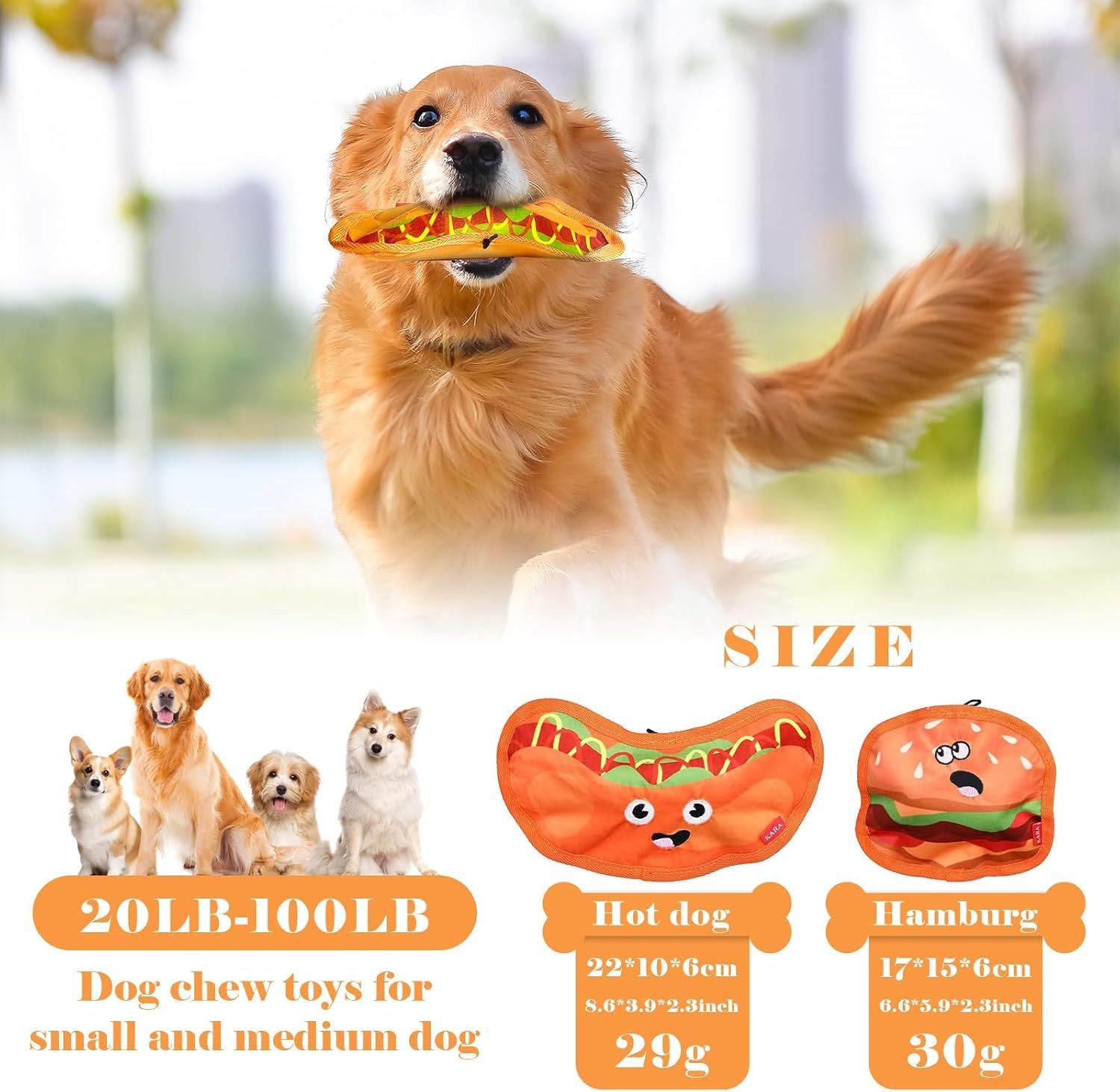 Crinkle Squeaky Dog Toys