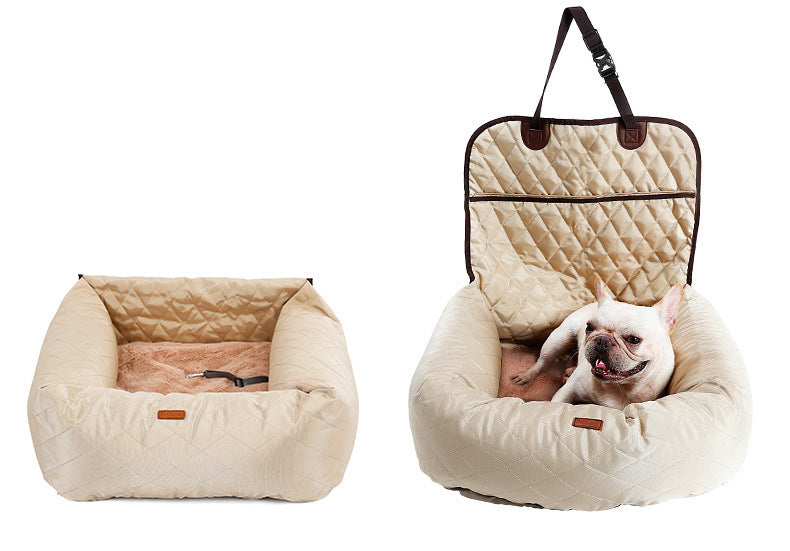 2 In 1 Pet Dog Carrier Folding Car Seat Pad