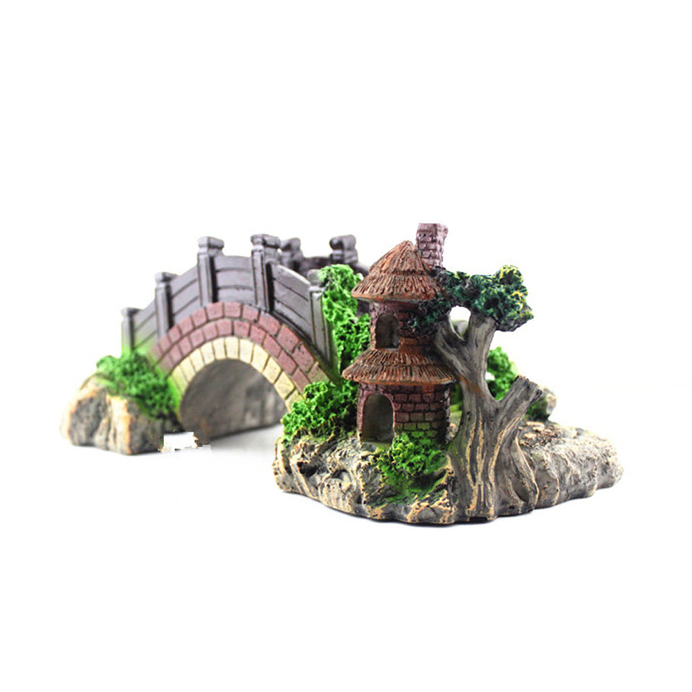 Resin Bridge Arch Bridge Fish Tank Landscaping
