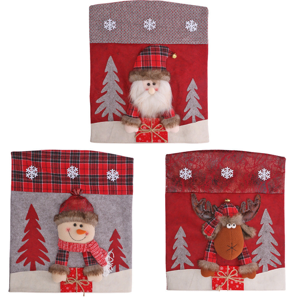Three-dimensional Cartoon Chair Cover Santa Snowman