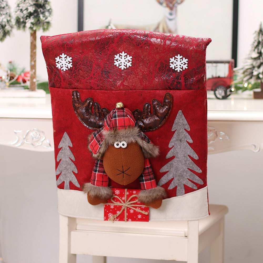 Three-dimensional Cartoon Chair Cover Santa Snowman