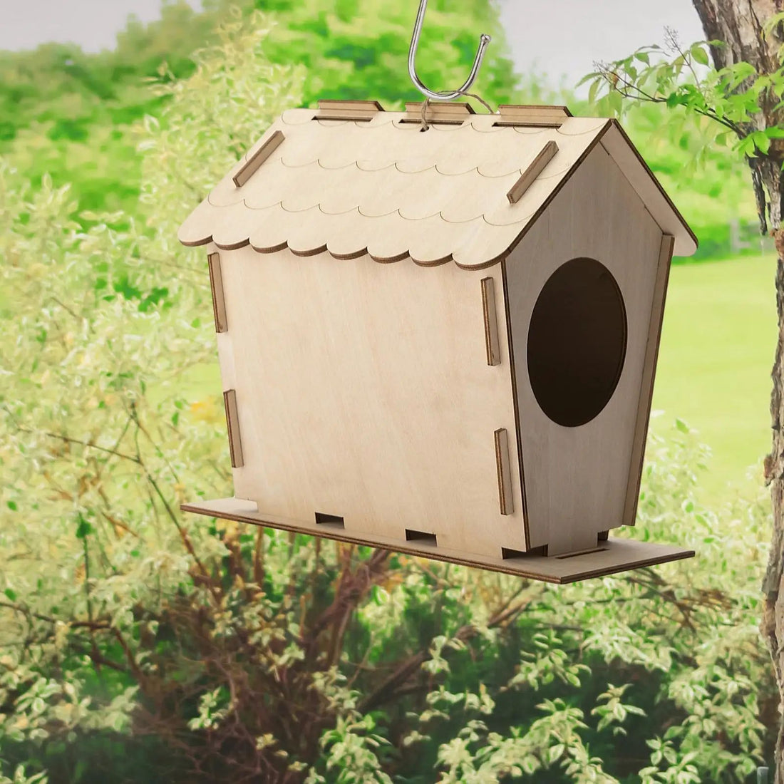 DIY Bird House Yard Gift Shelter Wooden Nesting Box