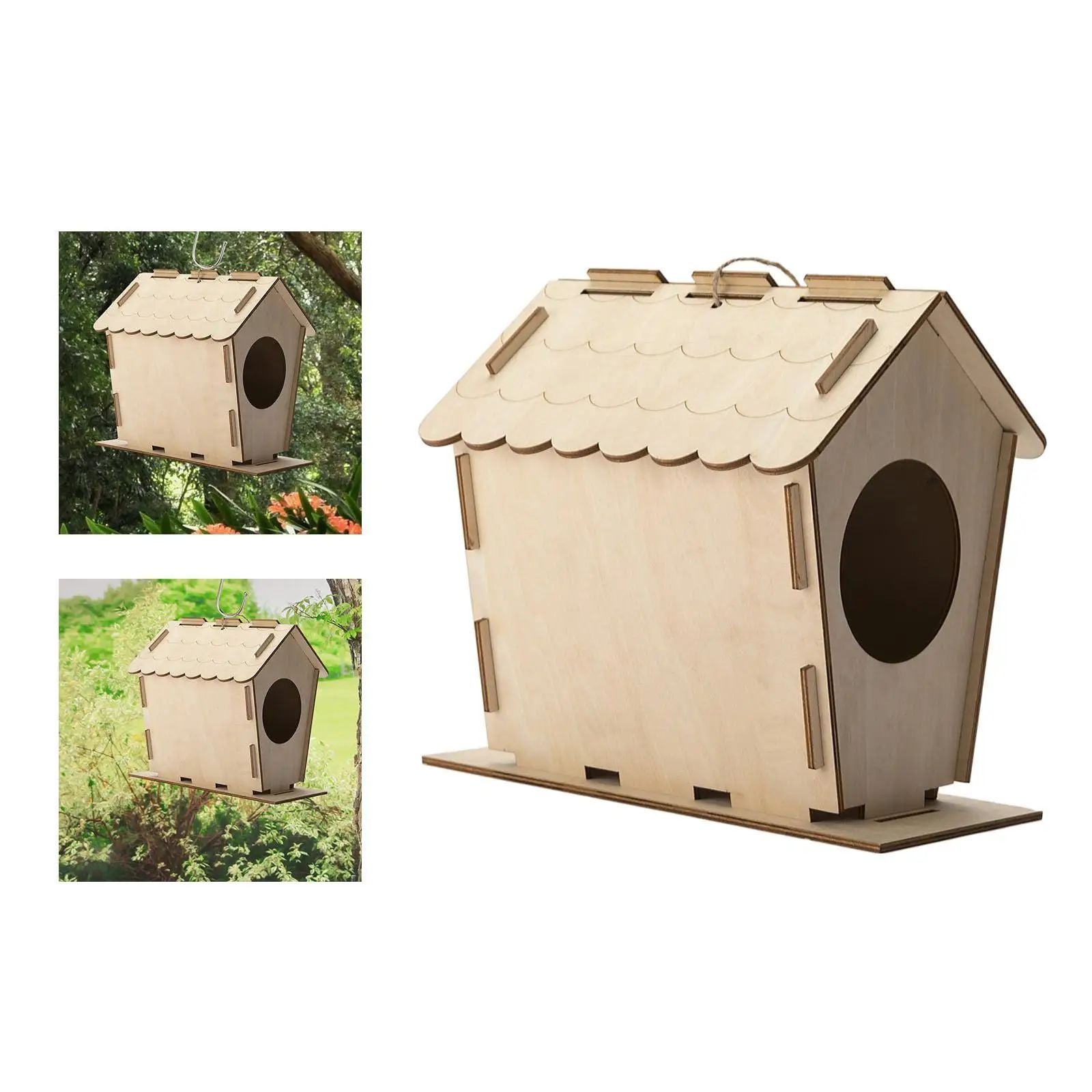 DIY Bird House Yard Gift Shelter Wooden Nesting Box