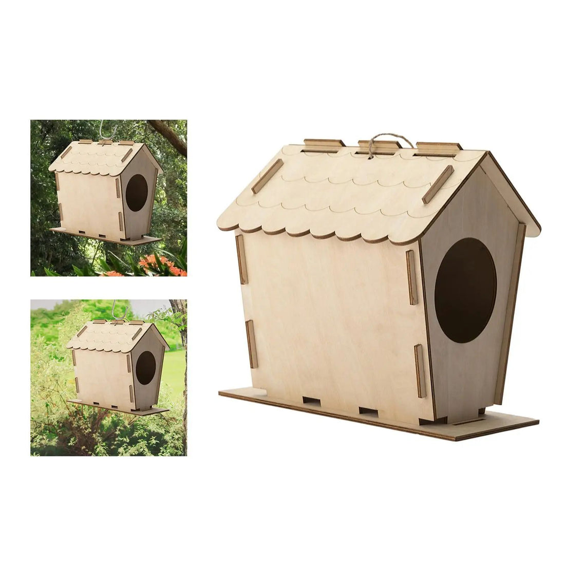 DIY Bird House Yard Gift Shelter Wooden Nesting Box