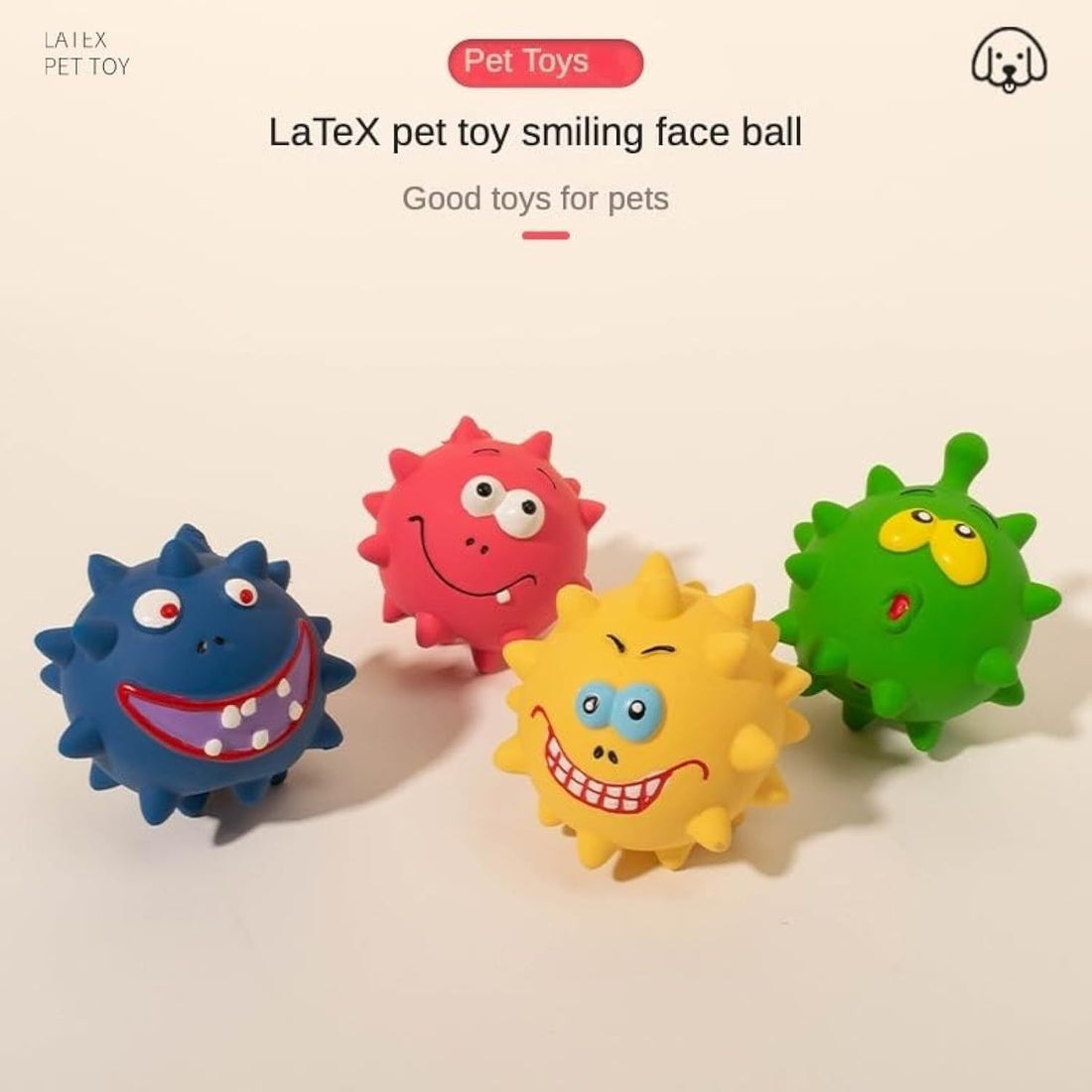 Squeaky Natural Latex Rubber Dog Ball Toy