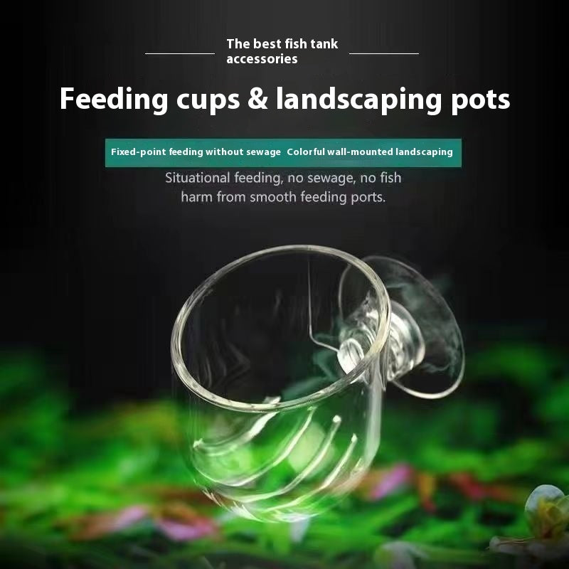 Transparent Feeding Landscape Cup For Fish Tank